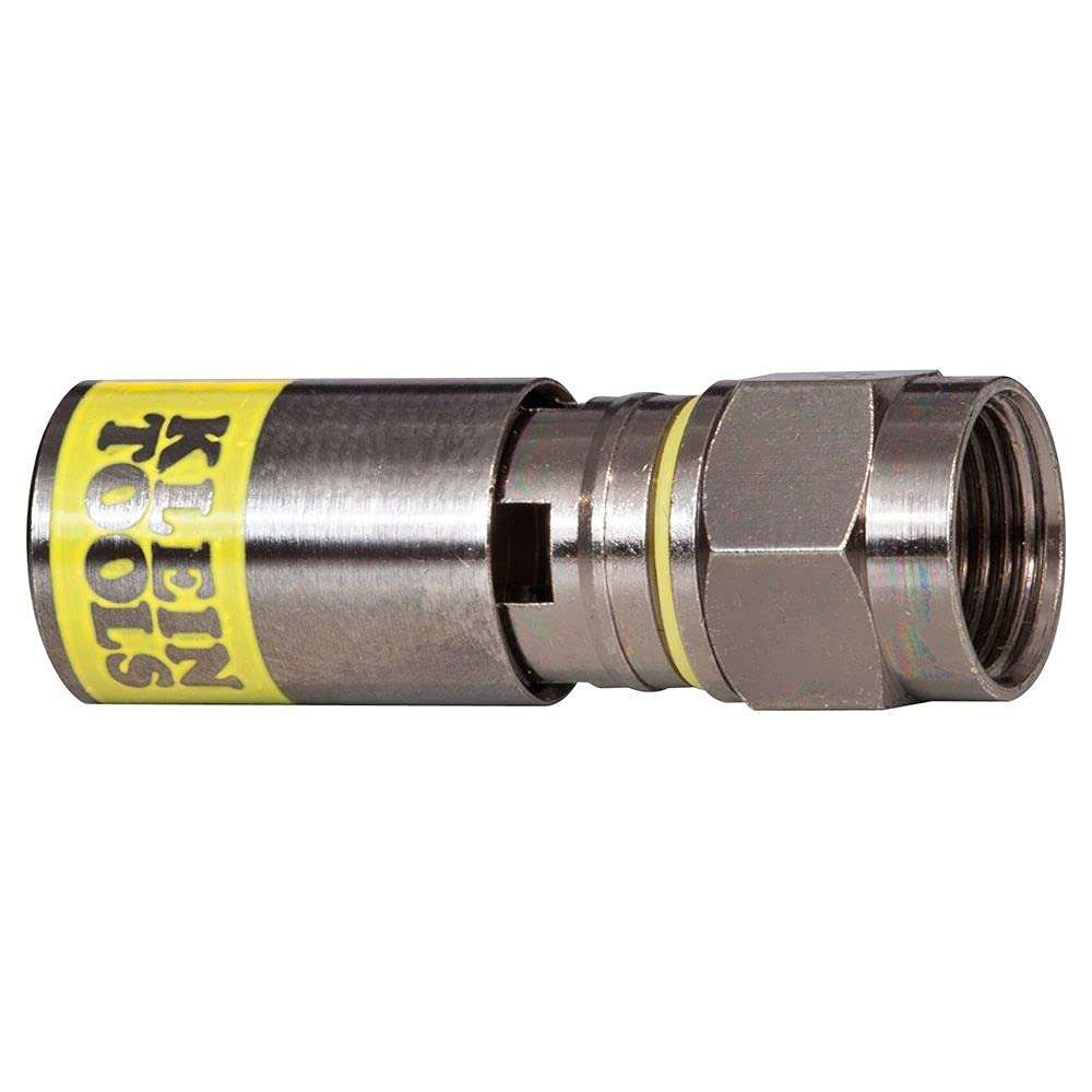 Klein Tools VDV812-612 Universal Compression F Connectors RG6/6Q Coax, Universal Sleeve Technology, Professional Grade, 50-Pack & VDV212-008-SEN Compact Compression Crimper, F-Connector 3