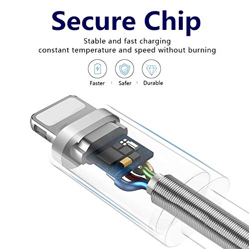 iPhone Charger Cable Sharllen Spring iPhone Lightning Cable 5Pack 6FT USB Fast Charging & Data Sync Cord Long iPhone Charging Cable Compatible iPhone Xs/Max/XR/X/8/8P/7/7P/6/6S/SE/iPad/iPod Black 4