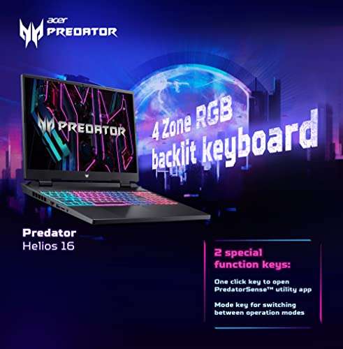 Acer Predator Helios Neo 16 Gaming Laptop 13th Gen Intel Core i7 Processor (16 GB/1 TB SSD/Windows 11 Home/NVIDIA ® GeForce RTX ¢ 4050) PHN16-71, (16") WUXGA Display 4