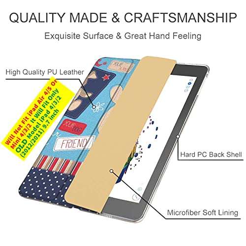 DuraSafe Cases for iPad 9.7 inch Old Model 4 3 2 Gen PC Case A1458 MD513HN/A A1416 MC705HN/A MD328HN/A MD336HN/A A1395 MC769HN/A MC954HN/A MC979HN/A A1459 MD514HN/A MD511HN/A MD515HN/A - Puppy Friend 6