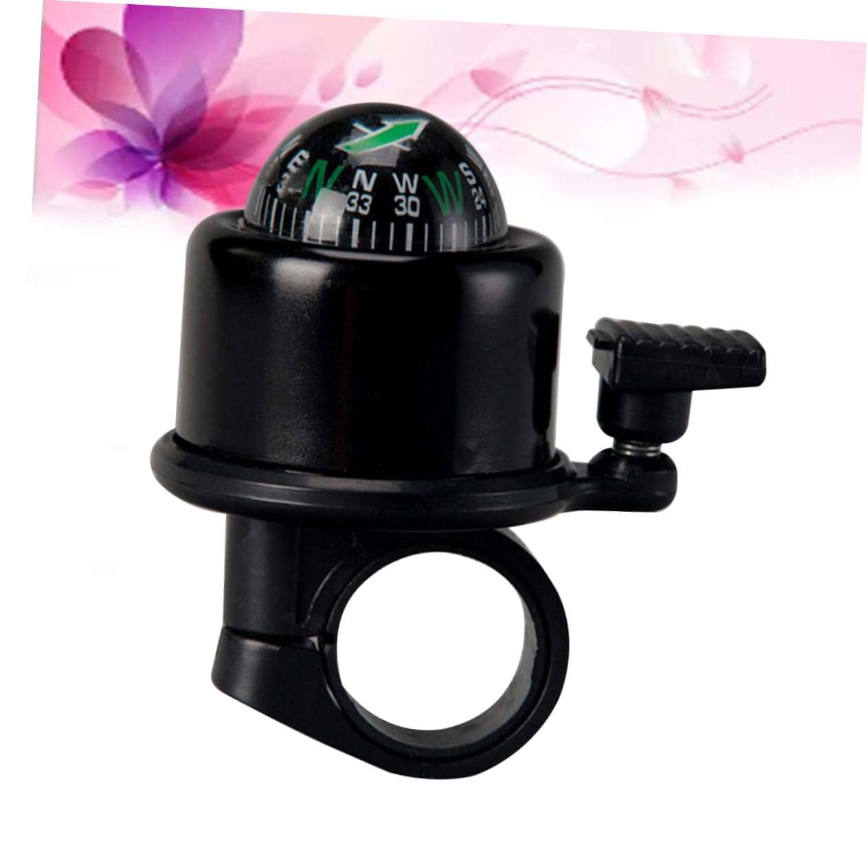 BESPORTBLE 2pcs Compass-Equipped Bike Bell Warning Sound for Mountain Biking Rainproof Design Black Bike Accessories 3