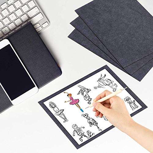 200 Sheets Transfer Tracing Paper Carbon Graphite Paper and 5 Pcs Embossing Styluses Stylus Dotting Tools, Metal, Glass, Carving, DIY Wood Burning Transfer Craft 6