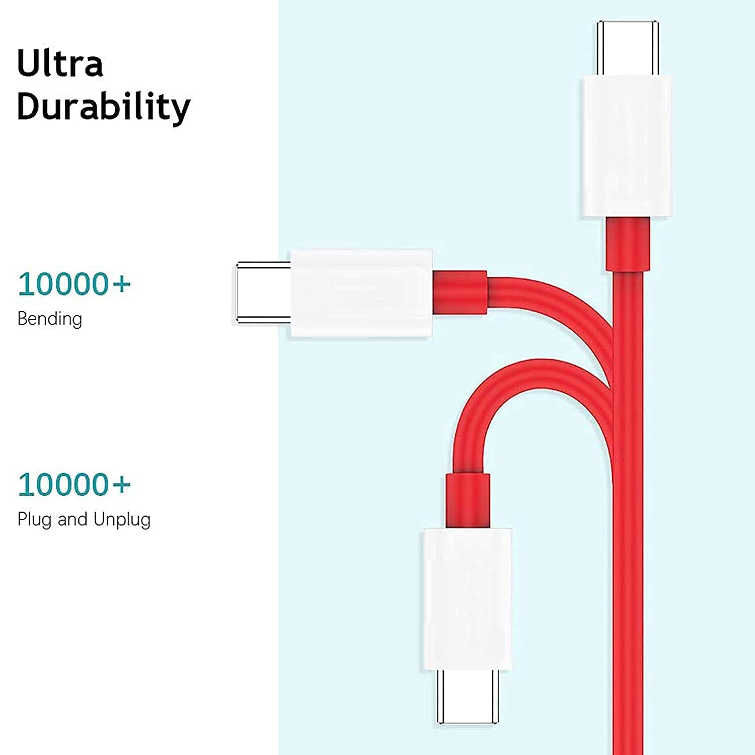 Type C to Type C USB Cable for vivo iQOO Z1, vivo iQOO Z 1 USB C to USB C Fast Charging Type C Cable Tough Unbreakable material, 60W PD | USB Type-C to Type-C 60W Fast Charging Data cable for Smartphone- Red, LKS|7 6