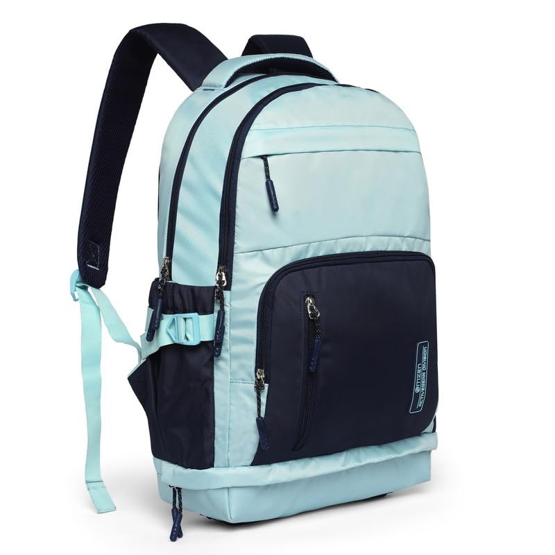 Citizen Lotus Kids School Backpack with Free Pencil Stationary Pouch | 23L Polyester Unisex Casual Backpack/Daypack/Travel Backpack/School Bag for Boys & Girls - Sky Blue 4
