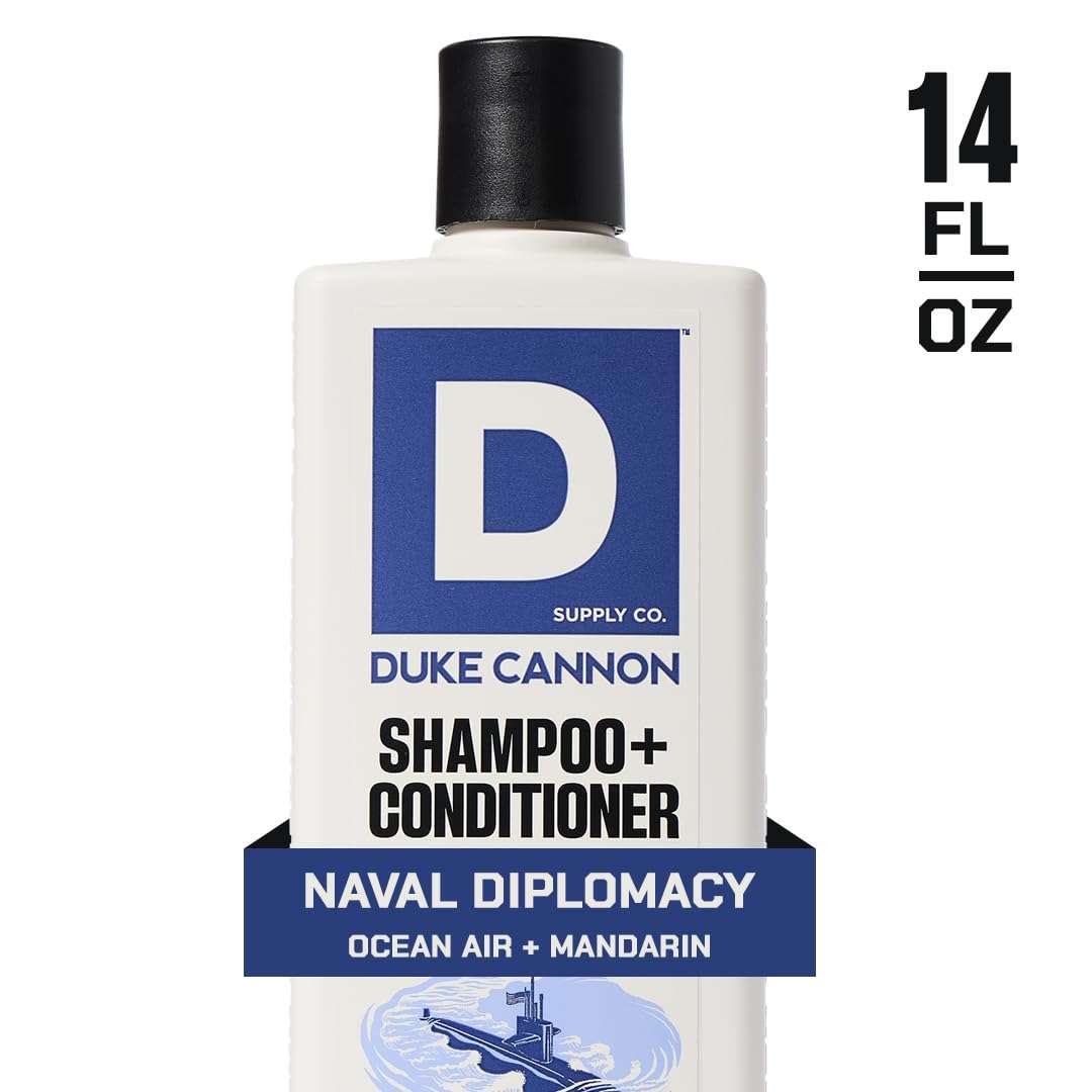 Duke Cannon Supply Co. 2-in-1 Hair Wash - Masculine Scent - Gentle Cleansing Hair Wash For Men - Stimulating Hair Shampoo & Conditioner - Strengthens Hair - Naval Diplomacy - 2 Pack (14 oz) 3