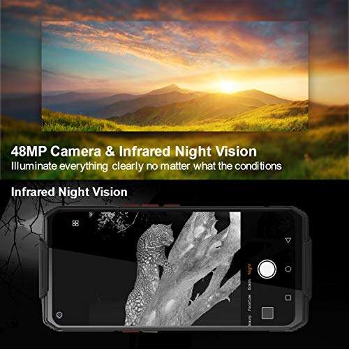 OUKITEL WP7 Unlocked Rugged Smartphone Night Vision Camera 8000mAh Battery 128GB+6GB Cellphone 48.0MP+16.0MP Global 4G LTE Octa-Core 6.5 inches GPS NFC 5