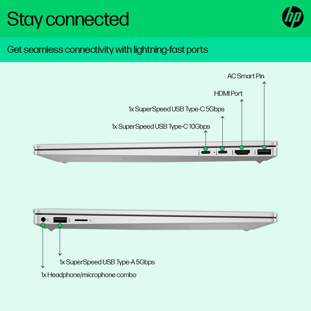 HP Pavilion Laptop 15 AMD Ryzen 5 7530U, 15.6-inch(39.6 cm), FHD, Anti-Glare Display (16GB/512 GB/AMD Radeon Graphics/Win 11 Home/Audio by B&O/Backlit KB/ 1.75kg/Natural Silver, 15-eh3039AU 6