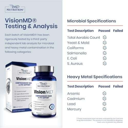 1MD Nutrition VisionMD Eye Vitamin CARMIS - Eye Supplement for Adults - with OptiLut Lutein & Zeaxanthin - Supports Vision Health Care, Everyday Eye Strain, & Occasional Dry Eye - 30 Softgels 3