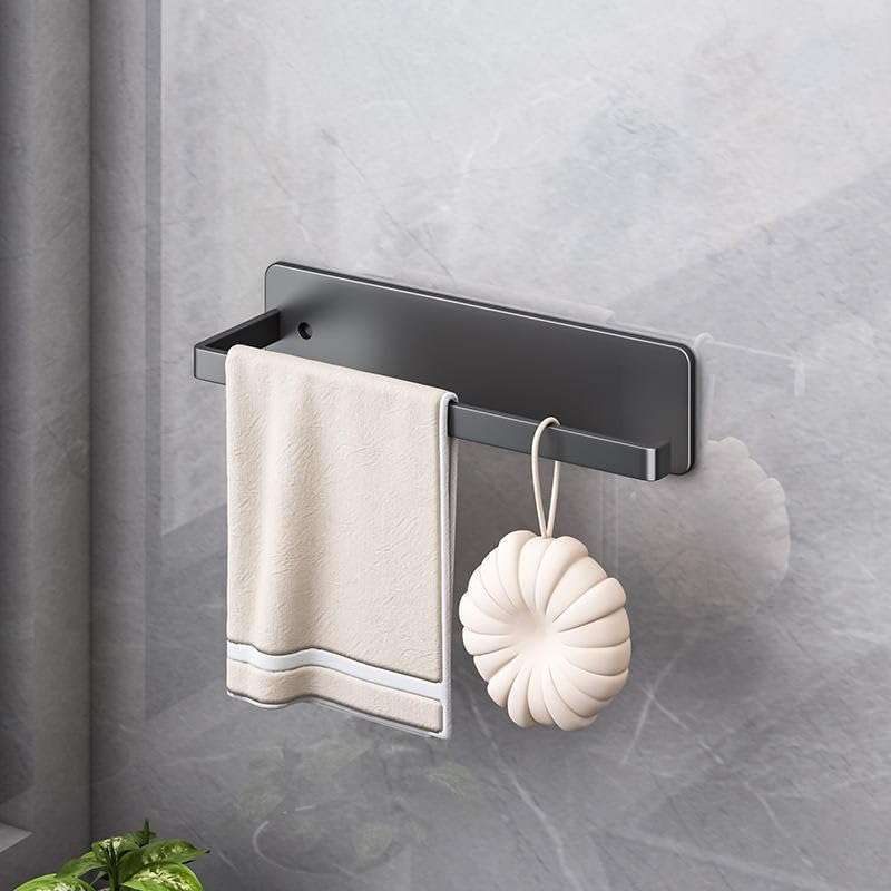 Under Cabinet Paper Towel Holder, Bathroom Towel Holder,Home Magnetic face Towel Holder Self-Adhesive Tissue Roll Dispenser, Toilet Paper Holder Black,Modern Kitchen Storage [Pack OF-1BLACK Color] 4