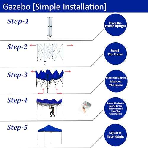 Ab Sab Portable Foldable Pop-up Gazebo tent Canopy Display-6.5 x 6.5 ft Blue 3
