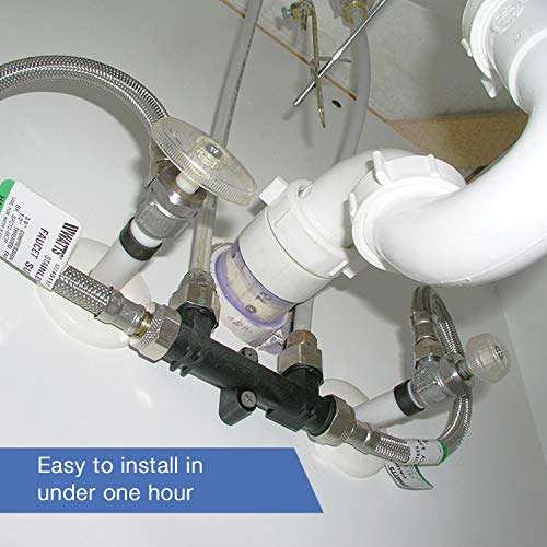 Watts Hot Water Recirculation System with Programmable Timer for Tank Water Heaters, Instant Hot Water, 120V Pump, 10 ft Cord, 2 Adapters, Sensor Valve, Mounting Screws, 2 Supply Lines (0955800) 4