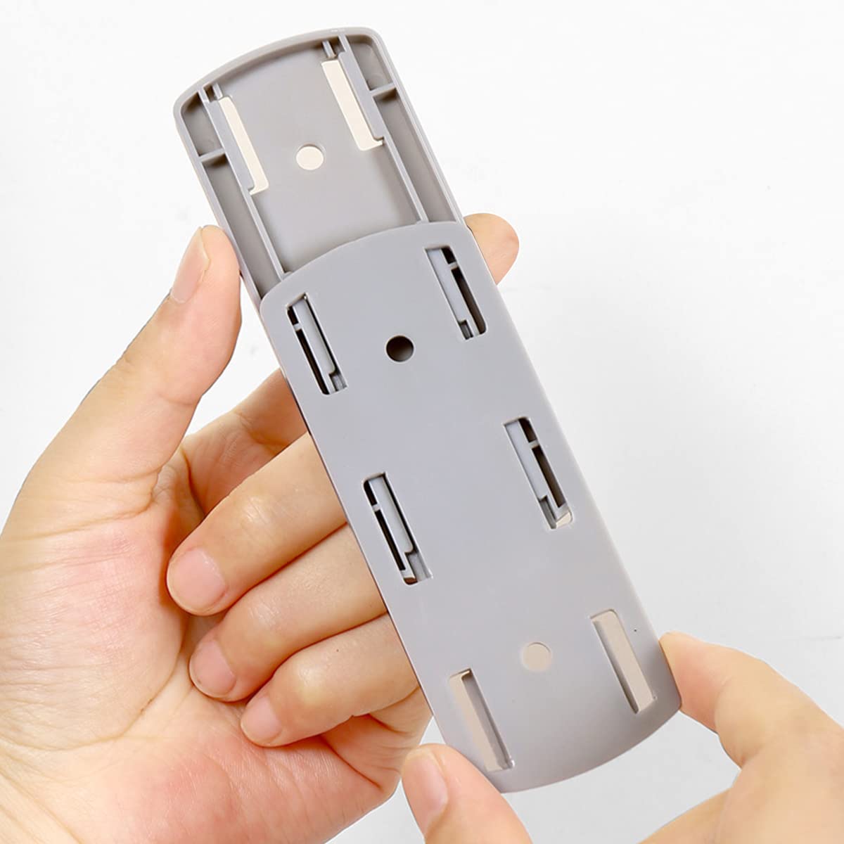 15Pcs Punch-Free Socket Holder, Self-Adhesive Desktop Socket Fixer, Wall Mount Socket Bracket Power Strip Holder for WiFi Router Socket Fixer for Kitchen Home and Office(Grey) 5