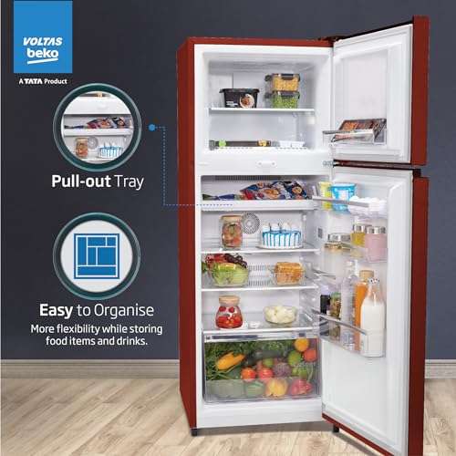 Voltas Beko ‘A TATA Product’ 248 L 2 star Frost free Refrigerator with two separate cooling system (RFF285D/W0CWR0I0000GO, Celin Wine) 5
