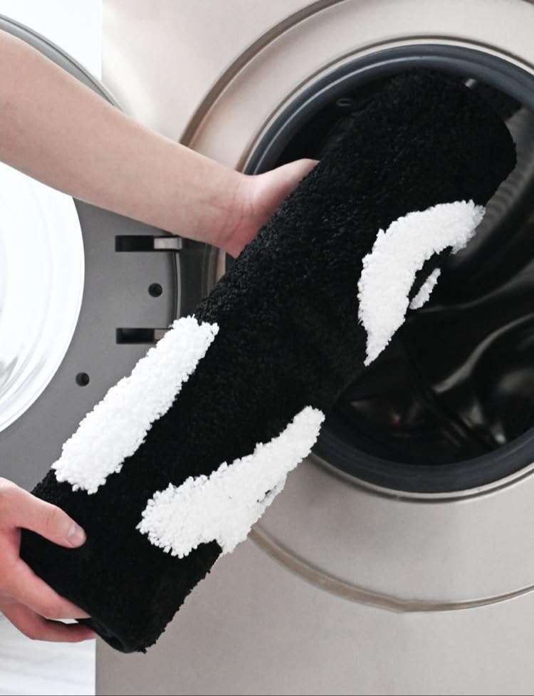 Voanyinin Get Naked Bath Mat Cute Black and White Bathroom Rugs (20x32 inch) 6