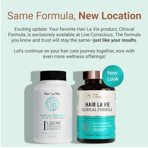 Hair La Vie Live Conscious Clinical Formula Hair Growth Vitamins for Women and Men w/Biotin, Collagen & Saw Palmetto (Pack of 1) 2