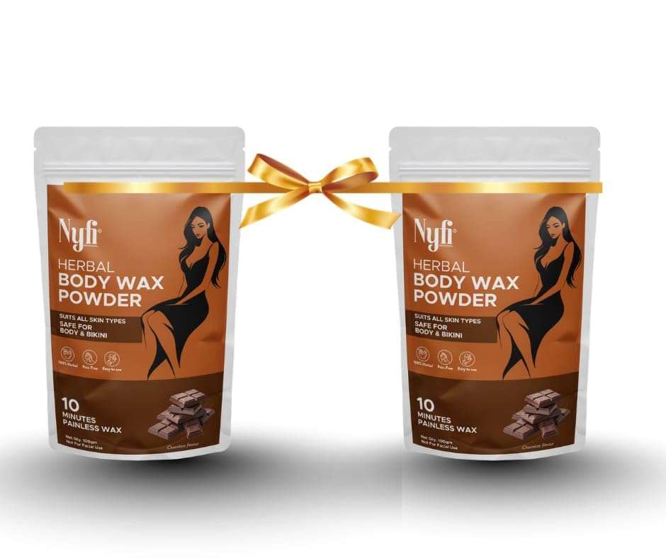 Nyfi Professional Herbal Body Wax Powder Chocolate Flavour | Pain Free Hair Removal Wax Powder for Women & Men | Safe for Body & Bikini | 10 Minutes Painless Wax (pack of 2) 1