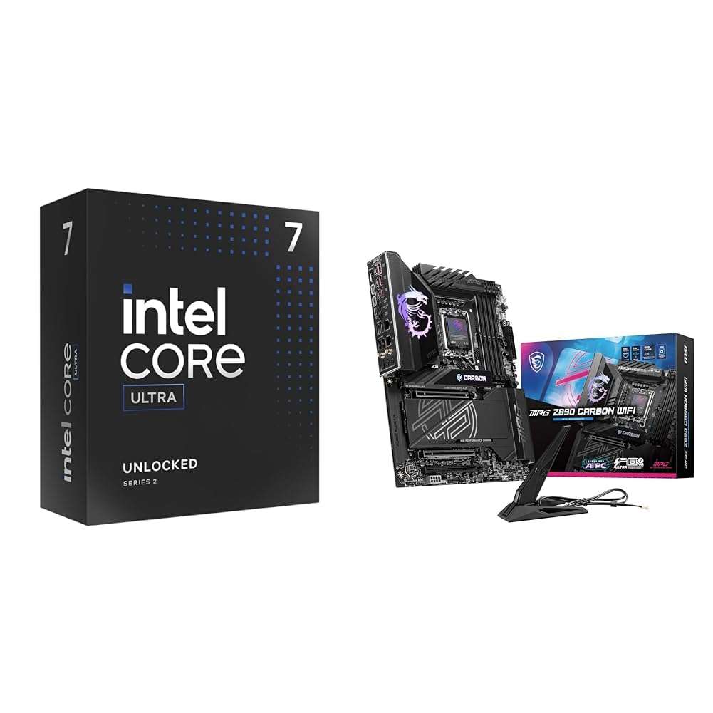Intel Ultra 7 Desktop Processor 265K - 20 cores (8P+12E) & MSI MEG Z890 ACE Gaming Motherboard (Support Core Ultra Series 2 Intel Processors, LGA 1851, DDR5, PCIe 5.0,Thunderbolt 4, ATX) 1