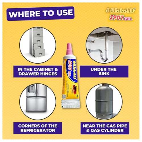 JALLAD SPOT GEL Anti Cockroach Spot Gel repellent Pest Control Gel Power Formulation (Multicolour, 10 Grams extra 5 grams 15g), Pack of 8 5
