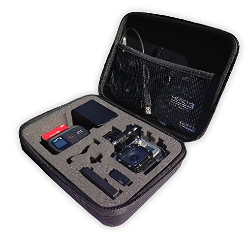 Eazy-Cam Medium Gopro Case for Gopro Hero 4/3+/3/2/1 and Accessories - Household & Travel Case with Excellent Cut EVA Foam Interior - Perfect Protection for Gopro Camera - Black 1