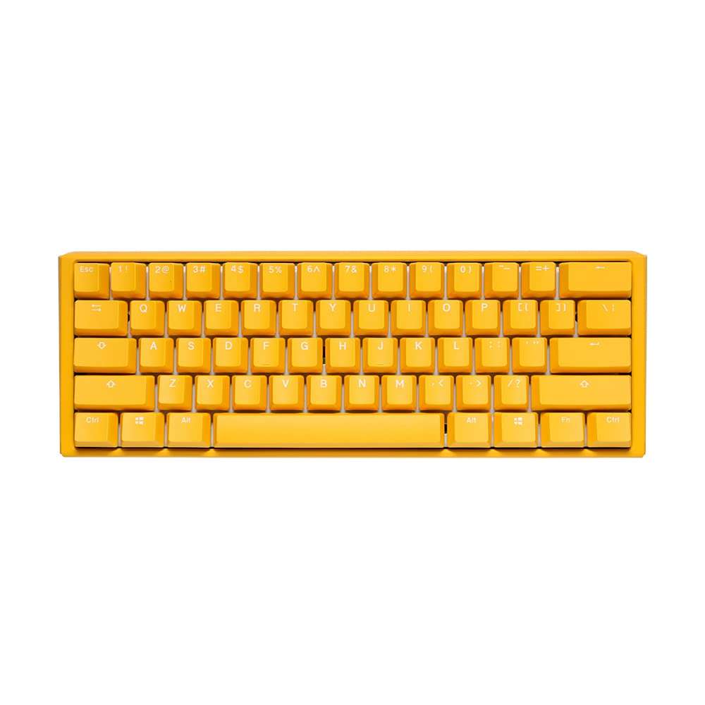 Yellow Ducky One 3 Mini 60% Hotswap RGB Double Shot PBT Quack Mechanical Keyboard Cherry MX Blue 1