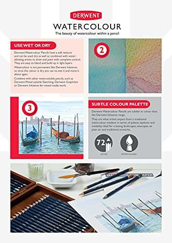 Derwent Watercolour Collection Tin Set, Includes Watersoluble Pencils & Blocks, Professional Quality - 700303 (Set of 12) 5