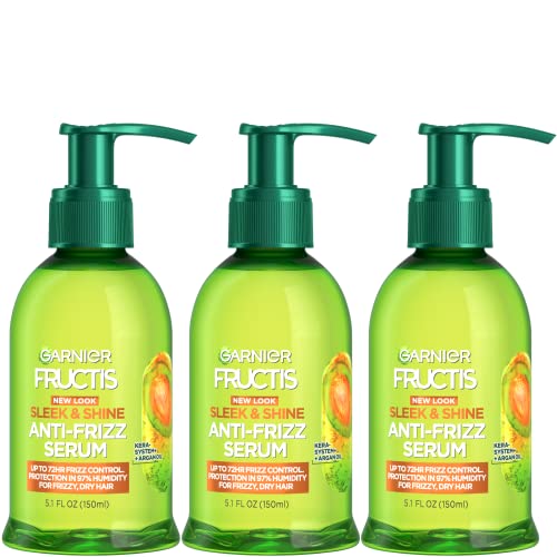 Garnier Fructis Sleek and Shine Anti-Frizz Serum for Frizzy, Dry, Unmanageable Hair, 5.1 Ounce (3 Count) 1
