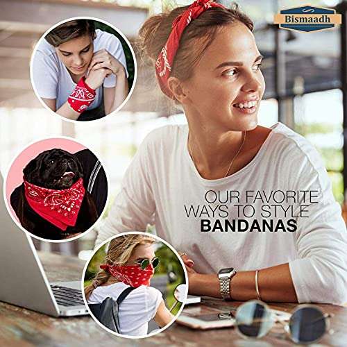 BISMAADH Multi-purpose Headwear Headband Paisley Bandanas – Unisex Novelty Headwrap, Facecover Pack of 3 5