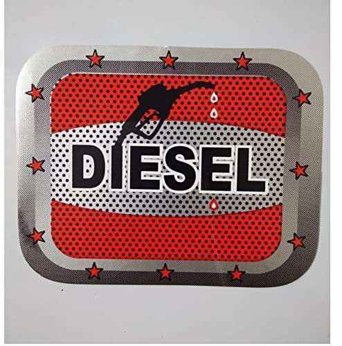 AUTONEST Diesel Car Fuel Lid Decal/Sticker Printed (Square) (Black,Red & Grey) (Sticker Size: 14.5cm X 14.5cm) for Maruti Ciaz 1