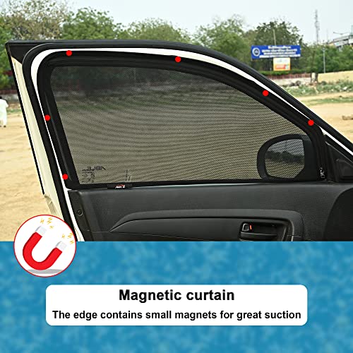 Able Sporty Car Magnetic Sun Shade Curtains with Zipper for Renault Scala Set of 4 6