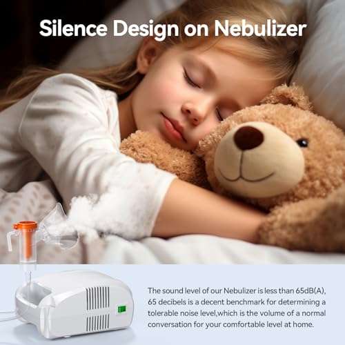 Nebulizer (Direct Patient Interface),Jet Nebulizer, with Adults and Kids Mouthpiece, efficiently Delivering and Silence for Home use 5