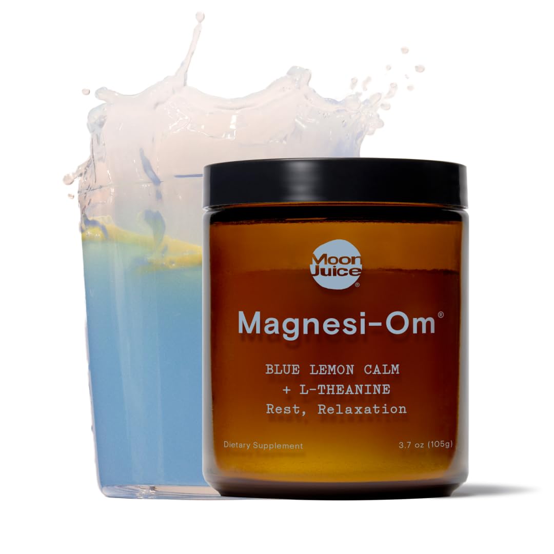 Moon Juice Magnesi-Om Magnesium Powder Supplement - Chelated Magnesium Complex + L-Theanine Blend for Rest, Relaxation & Regularity - Vegan, Non-GMO & No Sugar, Blue Lemon, 3.7 oz, 30 Sevings 1