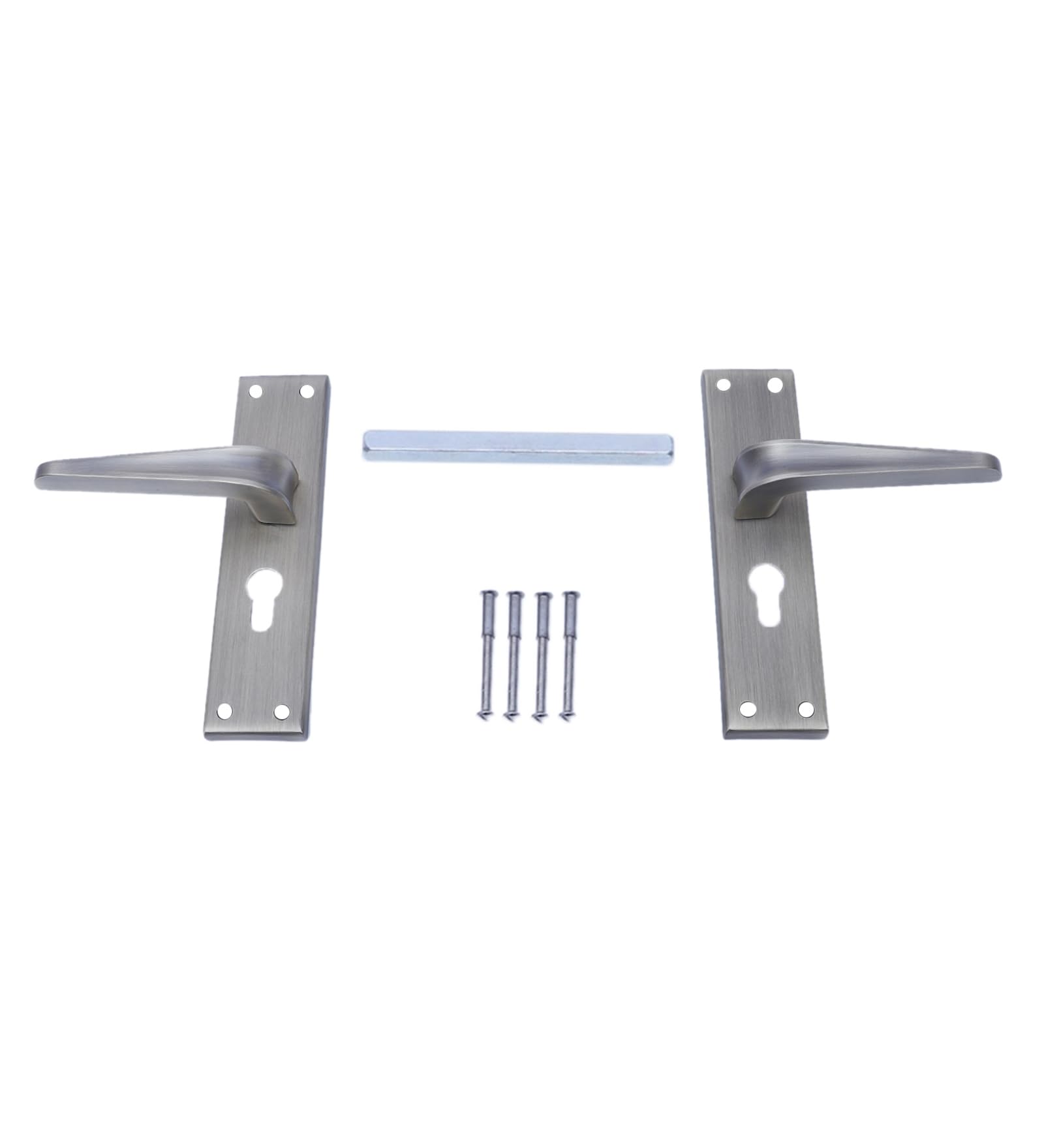 Two Moustaches 5 Inches Antique Brass Finish Aluminium Mortise Lock Door Handles Plate Set (Without Lock) 3