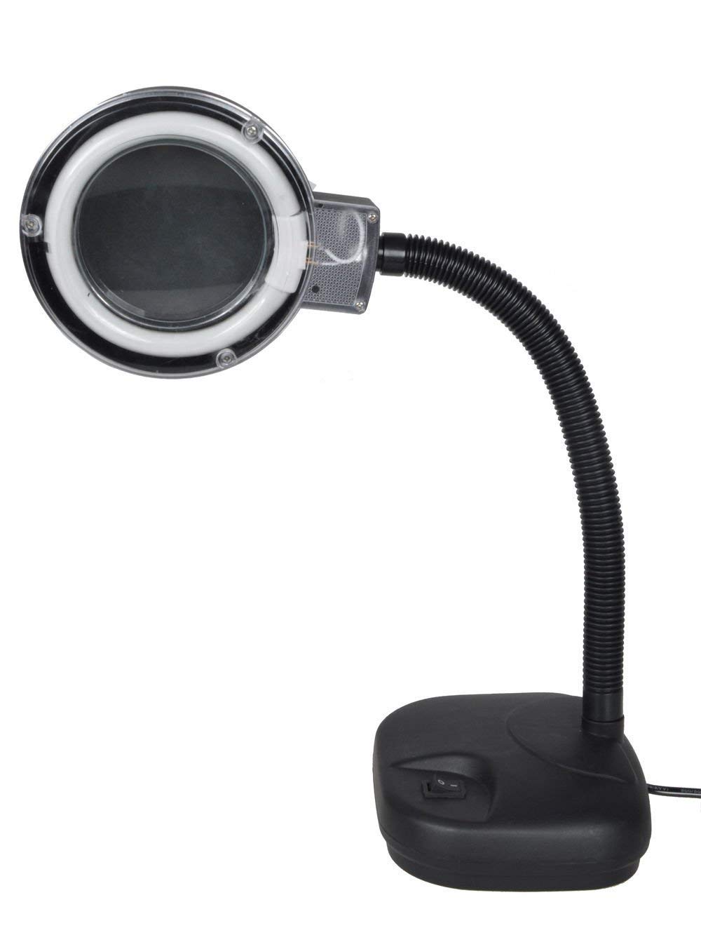 Schofic 5X 10X Light-Weight Portable Tabletop Gooseneck Led Magnifying Lamp Magnifier Desk (1) 4