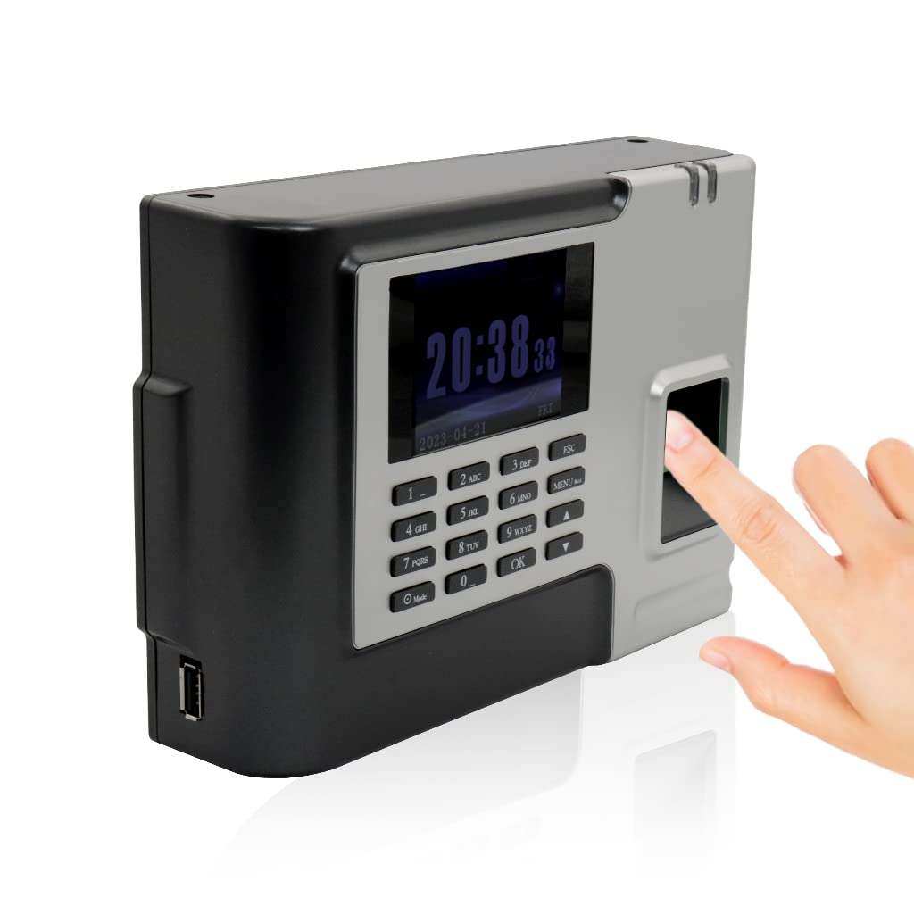 Biometric Fingerprint Time Attendance Machine, Salary Box Attendance System | Employees Checking-in Recorder with Build-in SSR Excel Software | 2.8 inch TFT Color Display | Capacity To Store 3000 Fingerprints | Transaction Capacity 60000 1