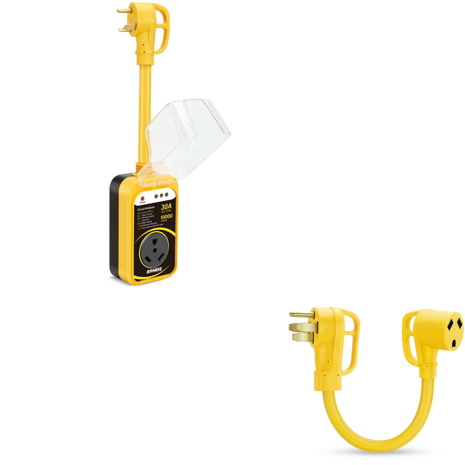 Kohree 30 Amp RV Surge Protector + 50 Amp to 30 Amp RV Adapter Cord 1