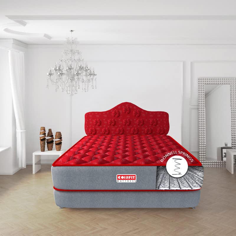 SLEEPSPA by COIRFIT Euphoria Normal Top 6' Inch Single Size Bonell Spring Mattress with 6 Year Warranty | Orthopedic Pro - Doctor Recommended | PU Foam for Better Support & Comfort (78X35X6, RED) 1