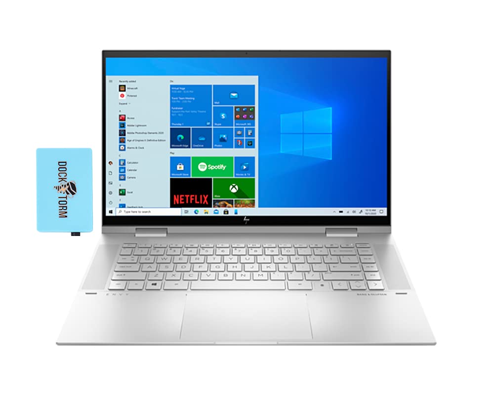 HP Envy x360 Convertible 15t Home and Business Laptop 2-in-1 (Intel i5-1135G7 4-Core, 64GB RAM, 512GB m.2 SATA SSD, Intel Iris Xe, 15.6" Touch Full HD (1920x1080), Active Pen, Win 11 Pro) with Hub 1