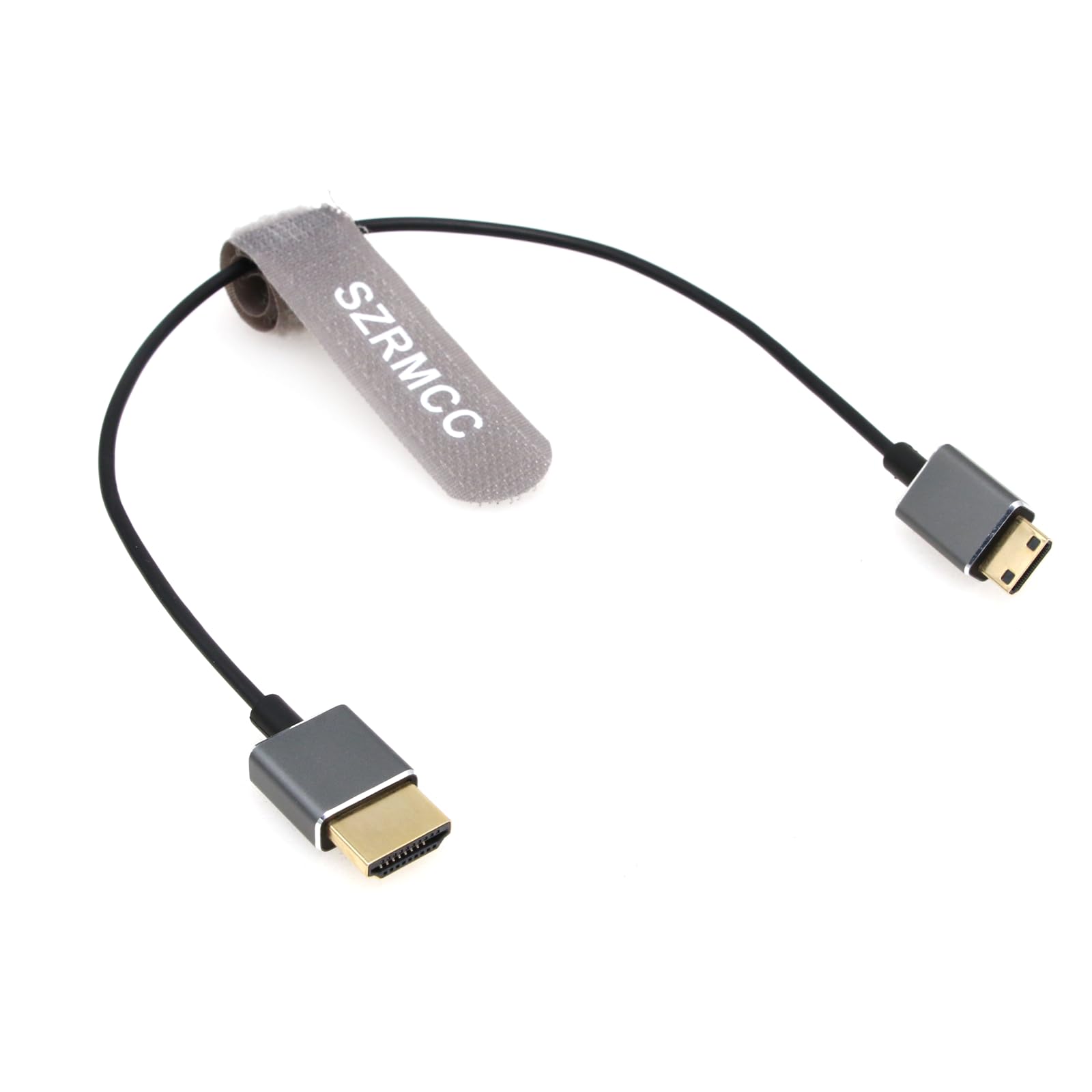 SZRMCC 8k Mini HDMI to HDMI 2.1 Cable Ultra Thin 2.5mm Flex High Speed 4K@60Hz Mini HDMI Cable for Canon EOS R RP 5D 90D Nikon D5 D6 D850 Sony HDR-XR500 CX7 SR7 ATOMOS DSLR Camera (Gray, 30cm) 6