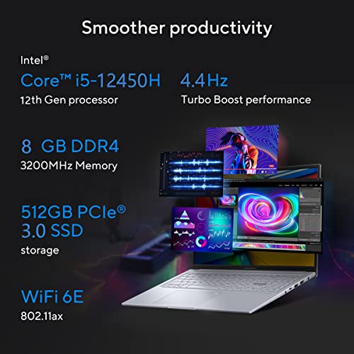 ASUS Creator Series Vivobook 16X 2023, Intel Core i5-12450H 12th Gen, 16.0-inch FHD+ 120Hz, Creator/Gaming Laptop (8GB/512GB SSD/NVIDIA GeForce RTX 2050/Win11/FP/Silver/1.80 kg),K3605ZF-MB522WS 2