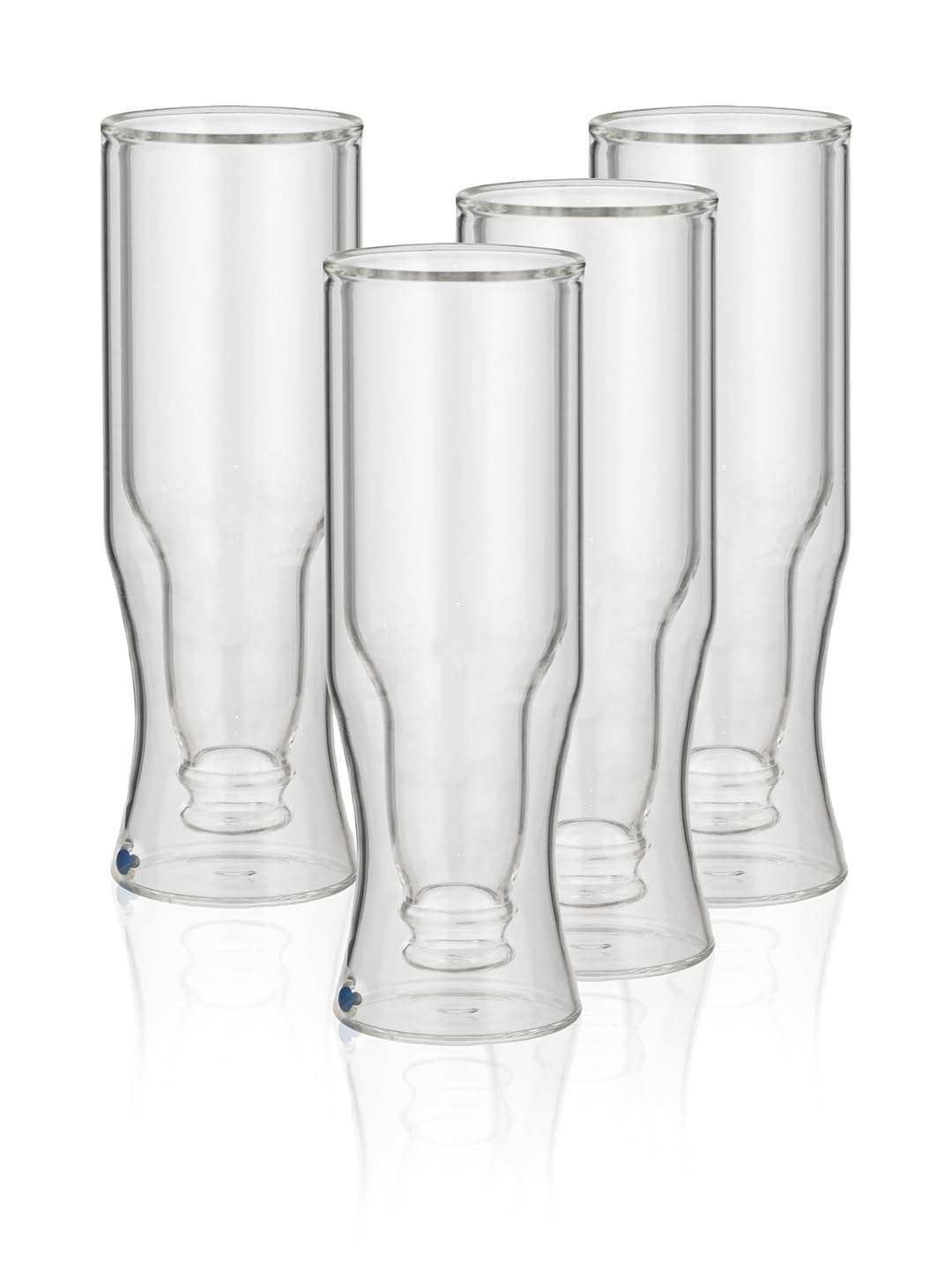 Trovea's Double Wall Inverted Bottle Shape Beer Glass Set of 4 5