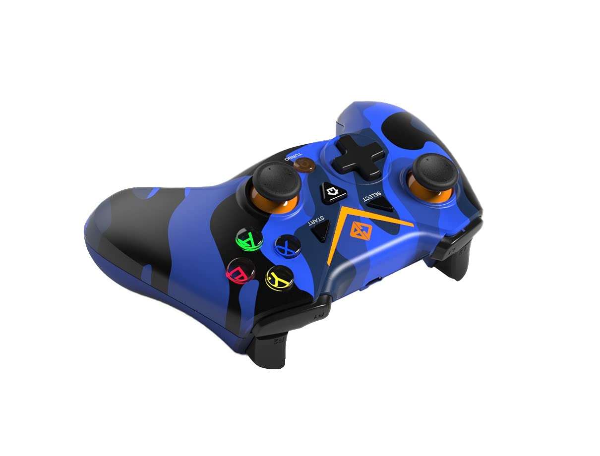 Cosmic Byte C3070W Nebula 2.4G Wireless Gamepad for PC/PS3 supports Windows XP/7/8/10, Rubberized Texture (Camo Blue) 4