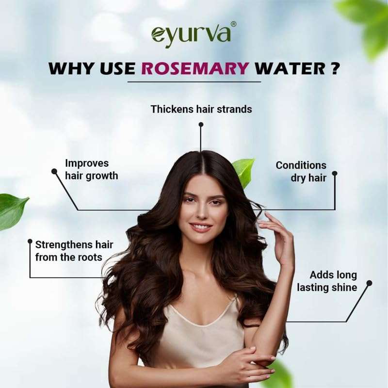 eyurva Rosemary Water Hair Spray | For Frizzy Hair | Adds Shine | Helps Hair | Strengthens Hair | Suitable For All Hair Types | Men & Women 100 ml 5