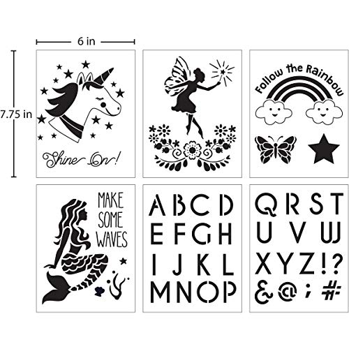 FolkArt 44923E Fantasy Paper Stencil Value Packs, 6" x 7.75", 6 Piece 3