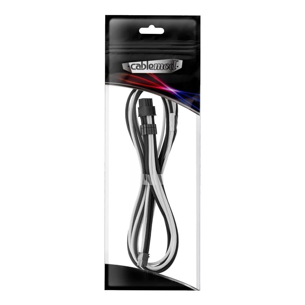 CableMod C-Series Pro ModFlex Sleeved 8-pin PCIe Cable for Corsair Type 5 RMX Shift (Black + White, 65cm) 4