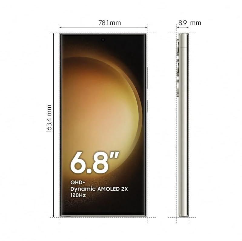 Samsung Galaxy S23 Ultra 5G SM-S918B/DS 512GB 12GB RAM, 200 MP Camera, Factory Unlocked, International Version (Cream) 2