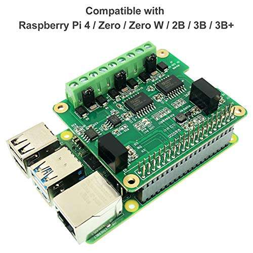RS485 CAN HAT for Raspberry Pi Via SPI Onboard 1 x CAN Bus MCP2515 Transceiver 2 x RS485 Bus SC16IS1752, Signal and Power Isolated, ESD Protection Port, Stable Long-Distance Communication Module 6