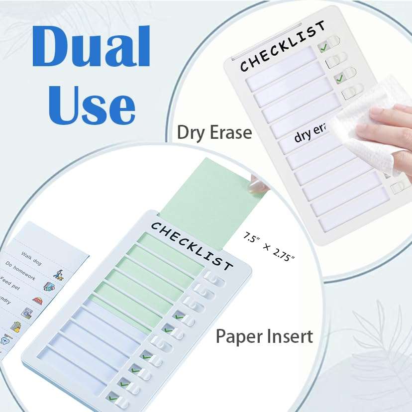SENWHAL Dry Erase Chore Chart, Standable Whiteboard Checklist Board, Chore Chart for Kids Routine Chart with a Pen (Standable) 5