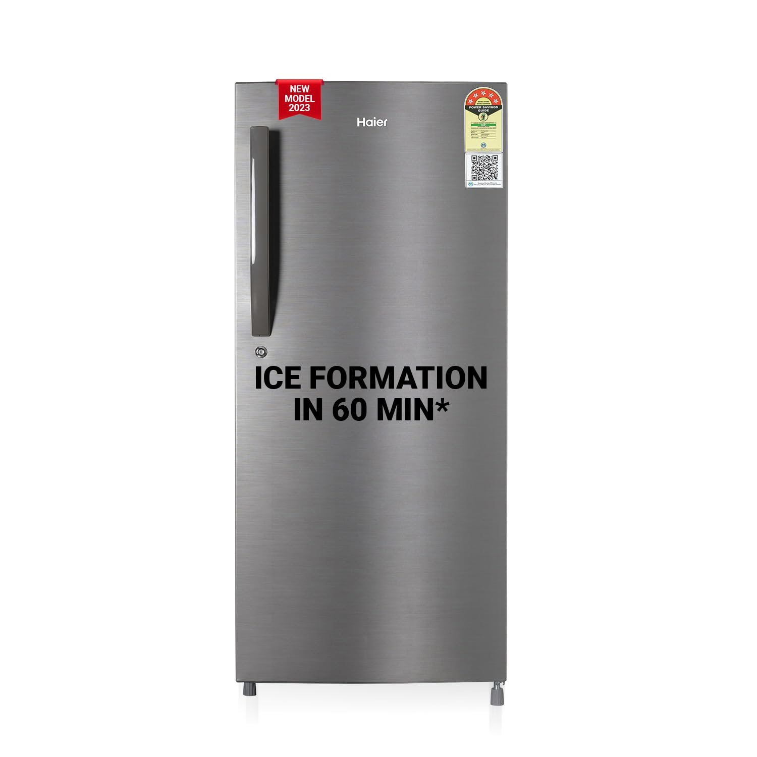 Haier 190 L 5 Star Direct Cool Single Door Refrigerator Appliance (2023 Model, HED-205DS-P, Dazzle Steel) 1