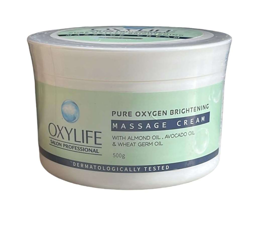 Oxylife Pure Oxygen Brightening Massage Cream 500gm with Almond Oil, Avocado oil & Wheat Germ Oil 1
