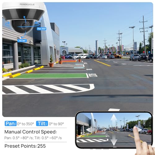 5MP PTZ Outdoor PoE IP Camera Speed Dome with Auto Tracking,Pan Tilt 18x Optical Zoom,AI Human/Vehicle Detection,165ft Night Vision,Two-Way Audio,H.265+,IP66,Compatible for Hikvision 4